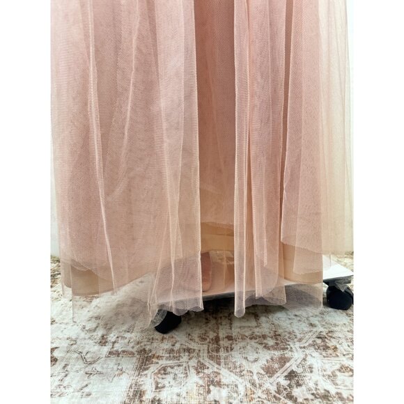 Jenny Woo Annabelle Convertible Chiffon Tulle Bridesmaid Dress Peach Size 4 - Picture 15 of 17
